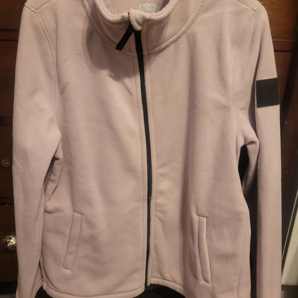 DKNY Soft Lilac Zip-Up Fleece Jacket